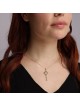Pendentif clé en or 14 carats avec pierre grenat