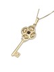 Pendentif clé en or 14 carats avec pierre grenat