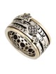 Hebrew Inscriptions Spinner Ring with Star of David and Pomegranate in
