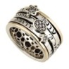 Hebrew Inscriptions Spinner Ring with Star of David and Pomegranate in