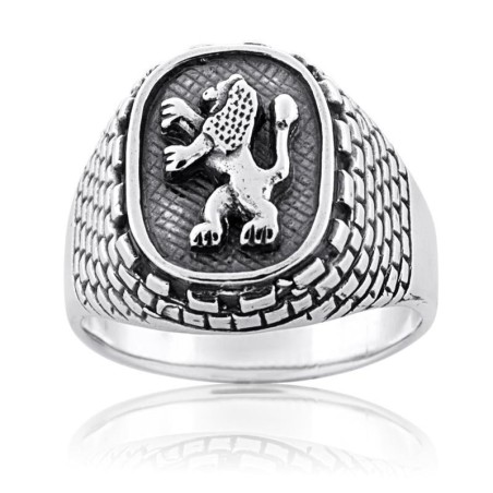 Bague Lion de Juda et Mur Occidental en Argent Sterling