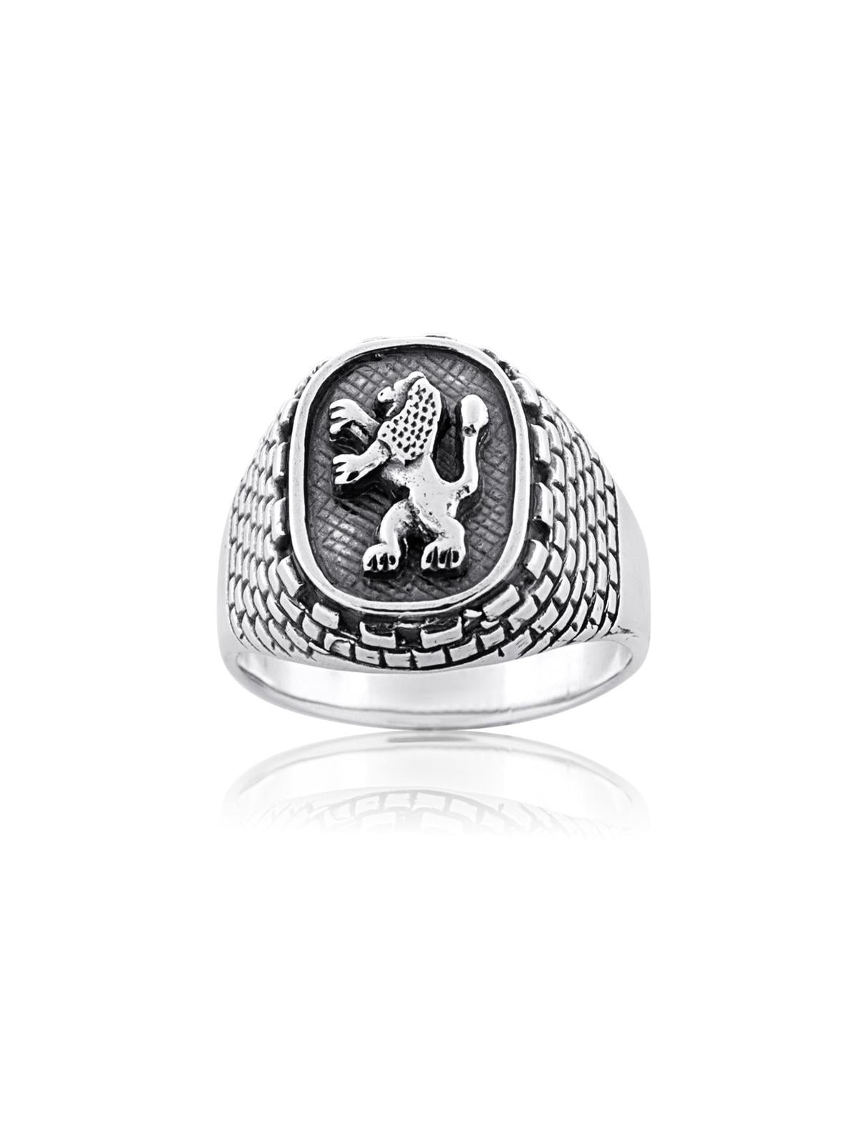 Sterling Silver Lion of Judah and Western Wall Ring