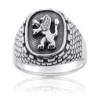 Sterling Silver Lion of Judah and Western Wall Ring