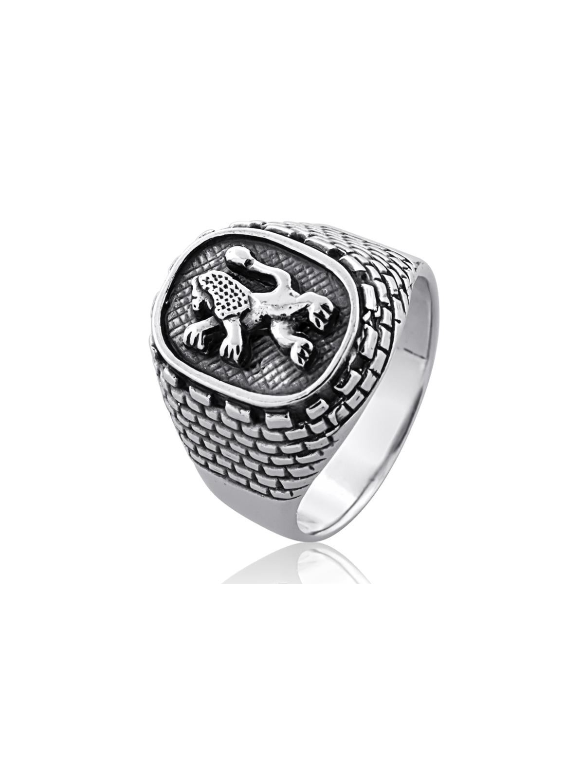 Bague Lion de Juda et Mur Occidental en Argent Sterling