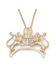 Collier pendentif Lion de Juda en or jaune 14 carats fabriqué à la main avec Ten Co