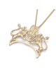 Handcrafted 14K Yellow Gold Lion of Judah Pendant Necklace With Ten Co