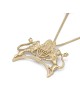 Collier pendentif Lion de Juda en or jaune 14 carats fabriqué à la main avec Ten Co