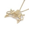 Handcrafted 14K Yellow Gold Lion of Judah Pendant Necklace With Ten Co