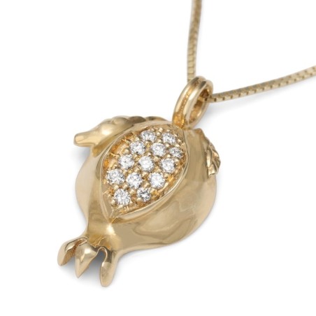 Rafael Jewelry Collier pendentif grenade en or jaune 14 carats fait à la main W