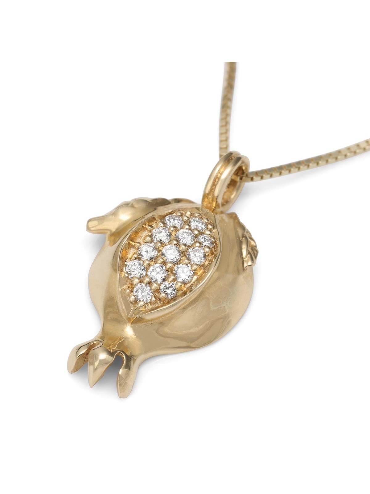 Rafael Jewelry Collier pendentif grenade en or jaune 14 carats fait à la main W
