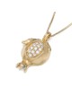 Rafael Jewelry Collier pendentif grenade en or jaune 14 carats fait à la main W