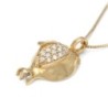 Rafael Jewelry Handmade 14K Yellow Gold Pomegranate Pendant Necklace W