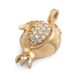 Rafael Jewelry Handmade 14K Yellow Gold Pomegranate Pendant Necklace W