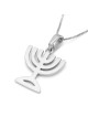 Collier pendentif menorah en or 14 carats (choix de couleurs)