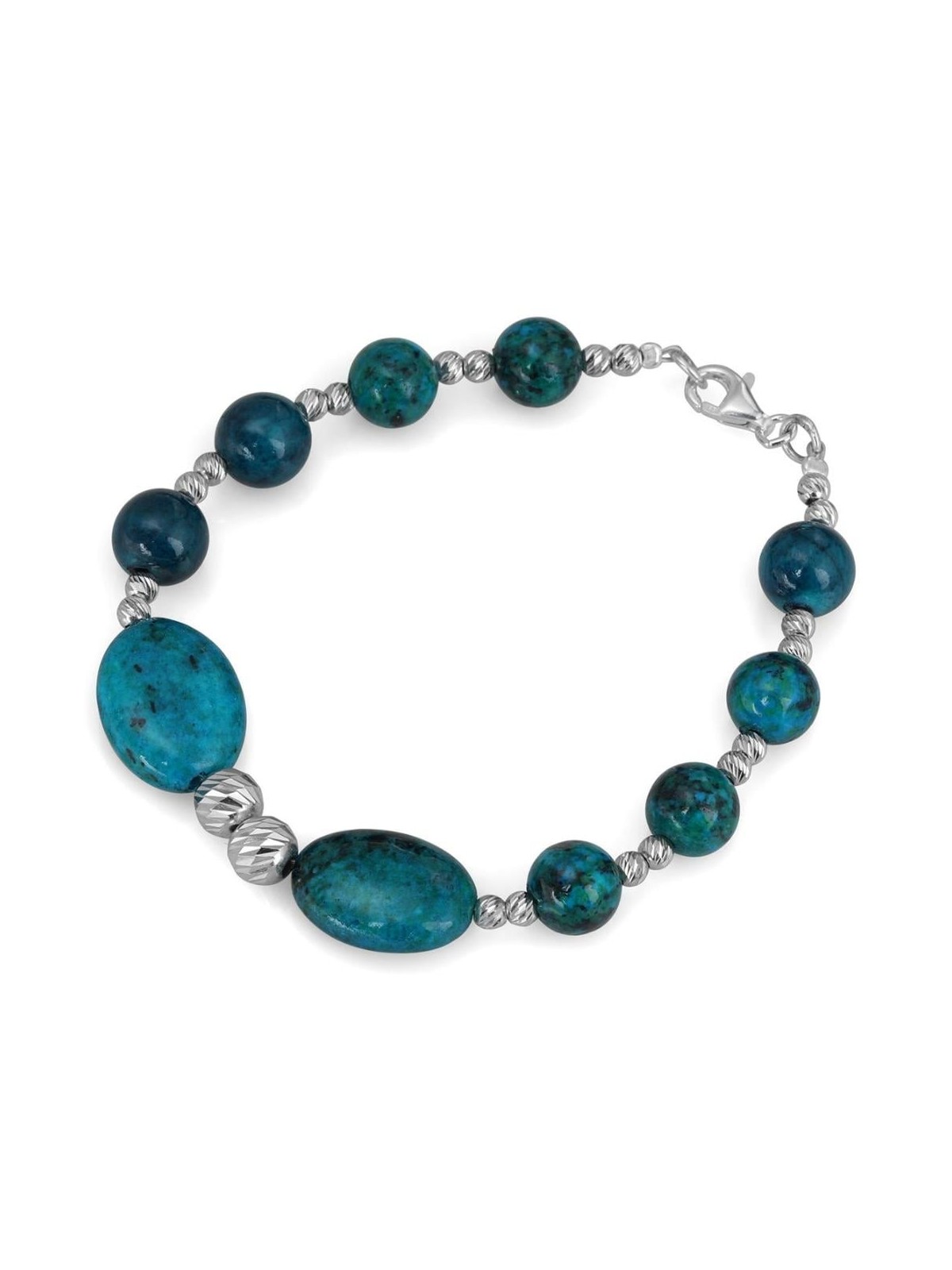 Rafael Jewelry Bracelet en argent sterling et pierre d'Eilat - Plaqué rhodium