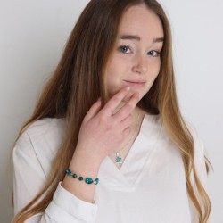 Rafael Jewelry Sterling Silver & Eilat Stone Bracelet - Rhodium Plated