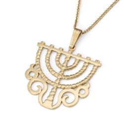 Exclusive 14K Gold Menorah Pendant
