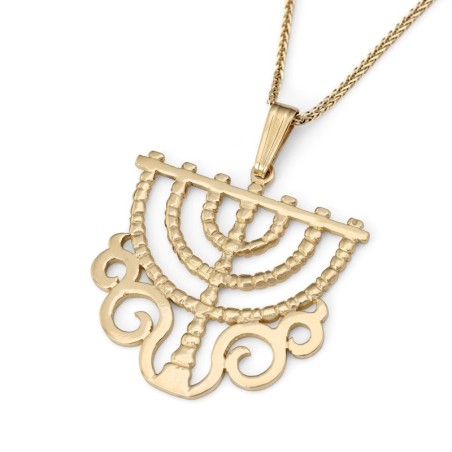 Exclusive 14K Gold Menorah Pendant