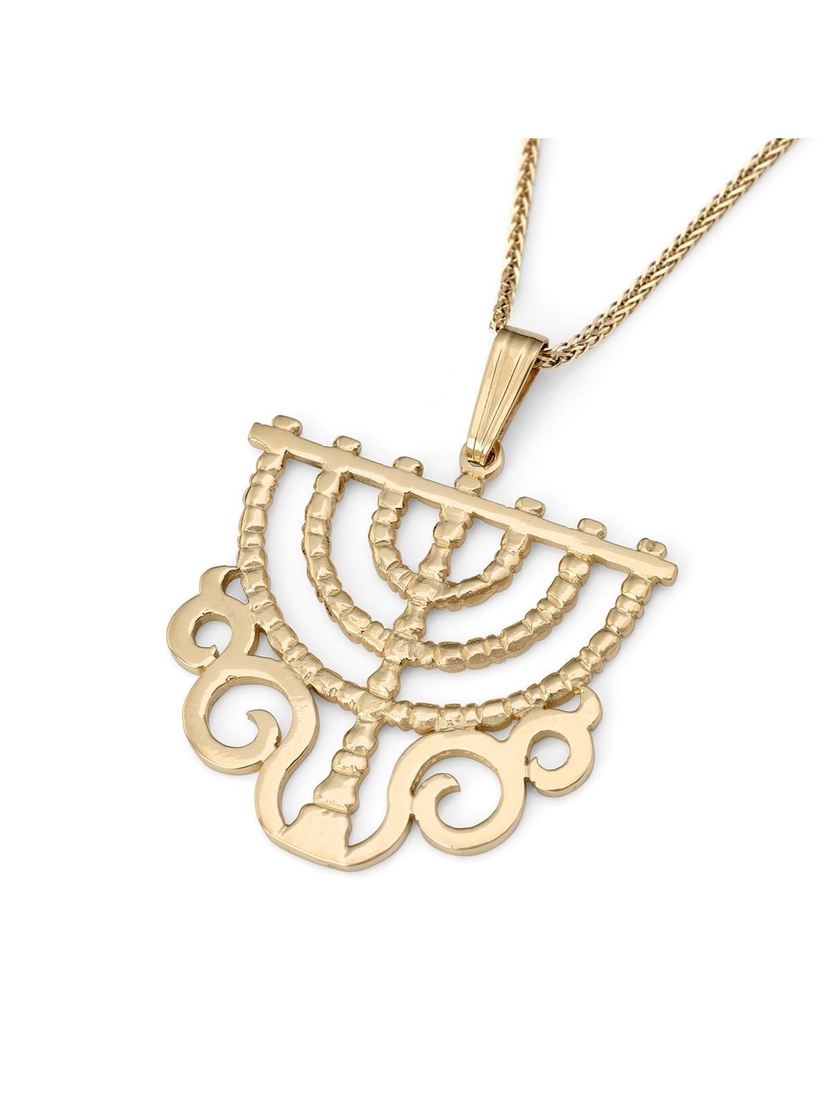 Exclusive 14K Gold Menorah Pendant