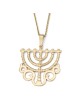 Pendentif menorah exclusif en or 14 carats