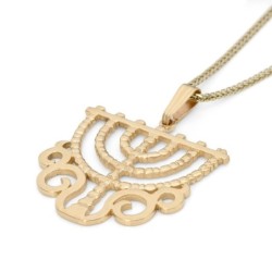 Exclusive 14K Gold Menorah Pendant