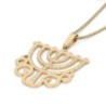 Exclusive 14K Gold Menorah Pendant
