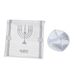 Ateret Acrylic Tallit Set Menorah Motif and Bible ... | Modern Tallits