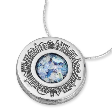 Rafael Jewelry Collier Cercle Romain en Verre et Argent - Vieille Jérusalem