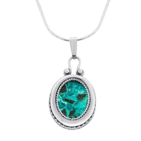 Collier ovale en pierre et argent d'Eilat