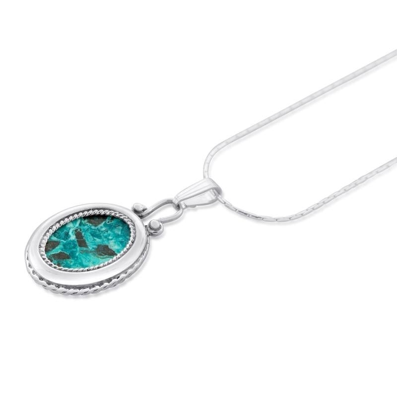 Collier ovale en pierre et argent d'Eilat