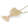 Handcrafted 14K Yellow Gold Menorah Pendant Necklace