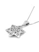 Collier avec pendentif étoile de David en forme de dôme orné en or blanc 14 carats