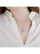 Collier avec pendentif étoile de David en forme de dôme orné en or blanc 14 carats
