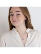 Collier avec pendentif étoile de David en forme de dôme orné en or blanc 14 carats