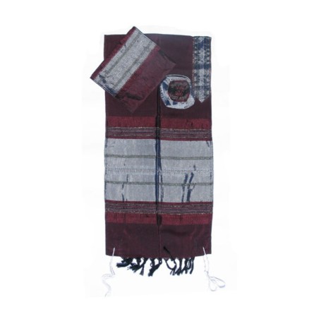 Gabrieli Handwoven Maroon Silk Tallit ... | Gabrieli Hand Woven Tallit
