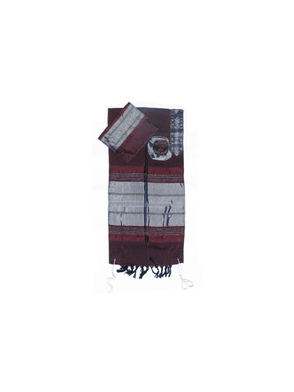 Gabrieli Handwoven Maroon Silk Tallit ... | Gabrieli Hand Woven Tallit