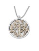 Collier arbre de vie circulaire en argent sterling et or 9 carats