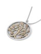 Collier arbre de vie circulaire en argent sterling et or 9 carats