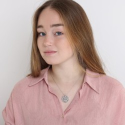 Sterling Silver and 9K Gold Circle Tree of Life Necklace