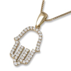 18K Gold and Diamonds Hamsa Pendant