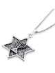 Star of David with Menorah Silver Necklace