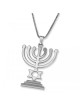 Sterling Silver Star of David and Menorah Pendant