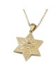 14K Gold Star of David Pendant Accented With 66 White & Black Diamonds
