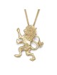 Collier pendentif Lion de Juda en or jaune 14 carats fabriqué à la main