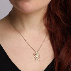 Handcrafted 14K Yellow Gold Lion of Judah Pendant Necklace