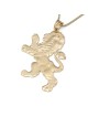 Grand Handcrafted 14K Yellow Gold Lion of Judah Pendant Necklace