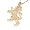 Grand Handcrafted 14K Yellow Gold Lion of Judah Pendant Necklace