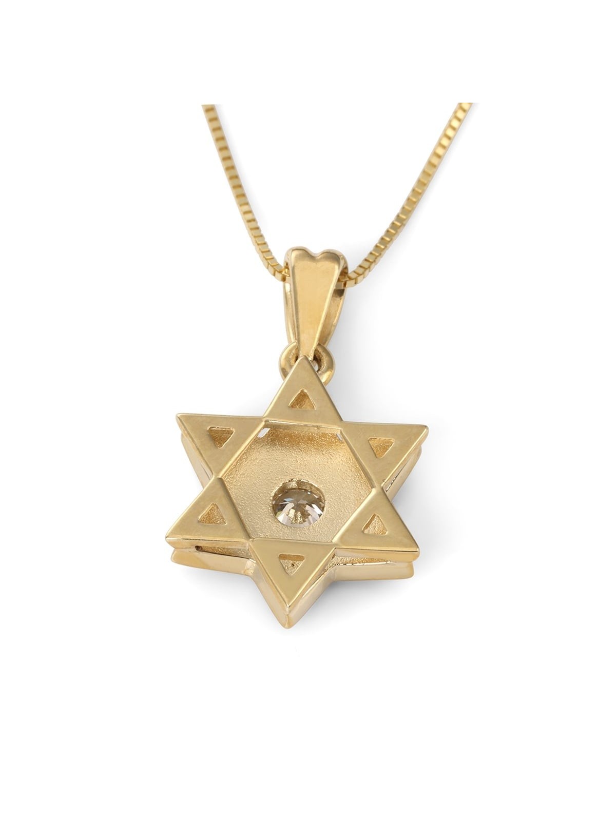 תליון ילדים דלוקס זהב צהוב 14K וכחול אמייל מגן דוד