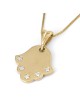 14K Yellow Gold Hamsa Pendant Necklace With White Diamonds