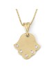 14K Yellow Gold Hamsa Pendant Necklace With White Diamonds